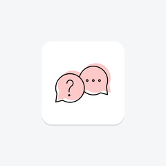 Inquiry color shadow thinline icon, vector, pixel perfect, illustrator file