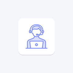 Support duotone line icon, vector, pixel perfect, illustrator file