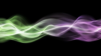 Abstract green and purple wave on black background. (1)