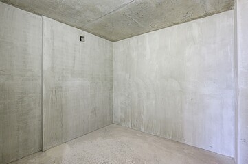 rough repairs for self-finishing. interior decoration, bare walls of the room, stage of construction. interior apartment room