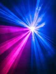 Obraz premium vibrant blue and pink light is shining on the dark background, creating an atmosphere of energy with sharp edges.