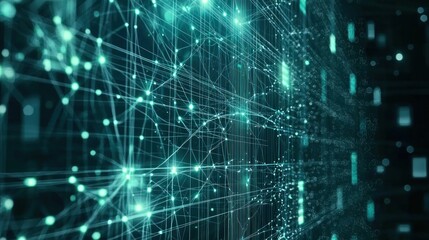 Fototapeta premium Futuristic network connection inside server room