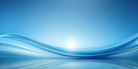 Fototapeta premium Soft blue gradient with gentle curves, blue background, serene setting