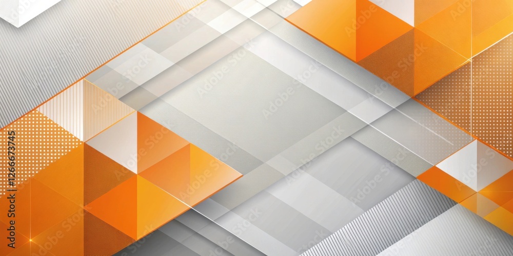 Leinwandbilder abstract orange and gray geometric pattern design with layered triangles and lines