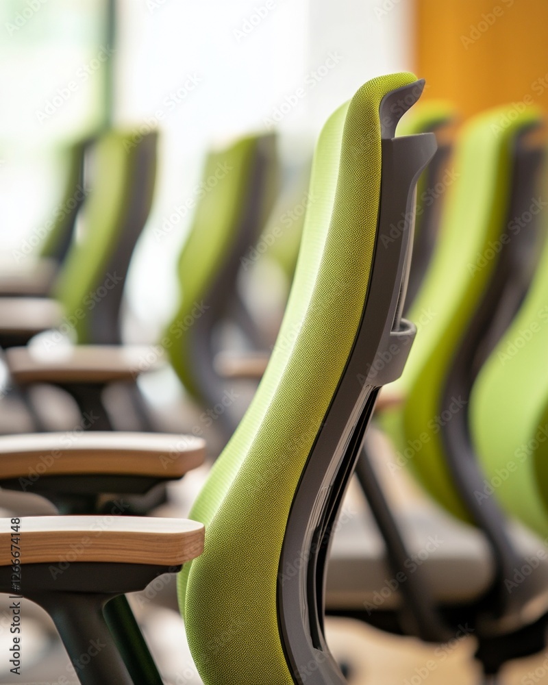 Aufkleber ergonomic seating in collaborative business spaces lime green chairs enhancing team engagement and c