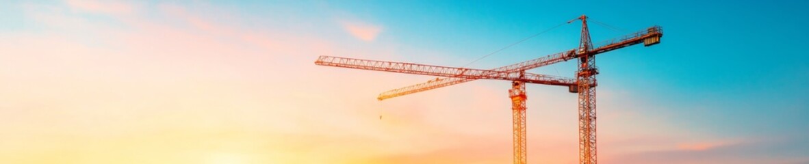 Skyscraper Construction Progress Modern Concrete Structures Against Vibrant Sky - Urban Development Imagery for Infrastructure and Architectural Documentation