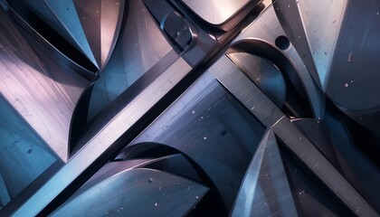 Metallic Curves Interplay, An Abstract Composition of Light and Form