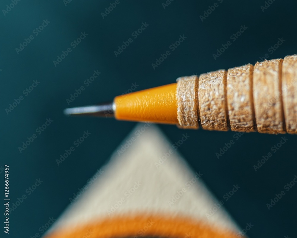 Poster minimalist precision close-up of textured dart and bullseye - modern accuracy art for business strat