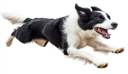 Fototapeta premium Energetic Black and White Dog