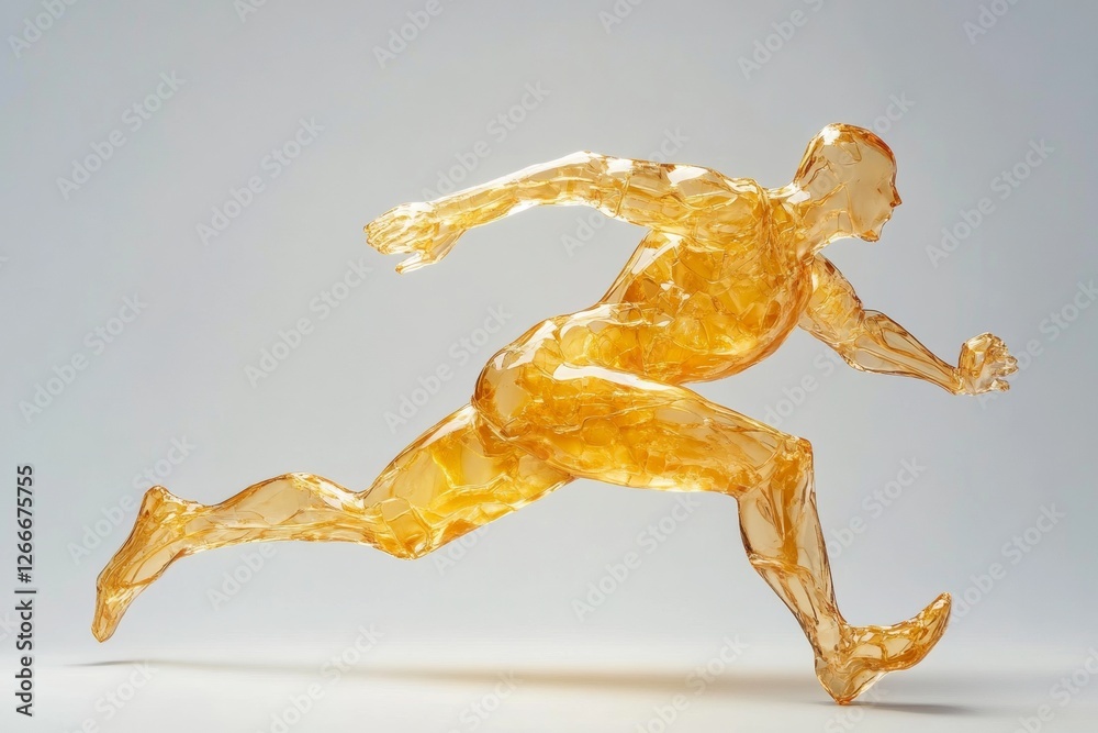 Poster fluid dynamic figure resin silhouette capturing motion - innovative visual for business solutions, d