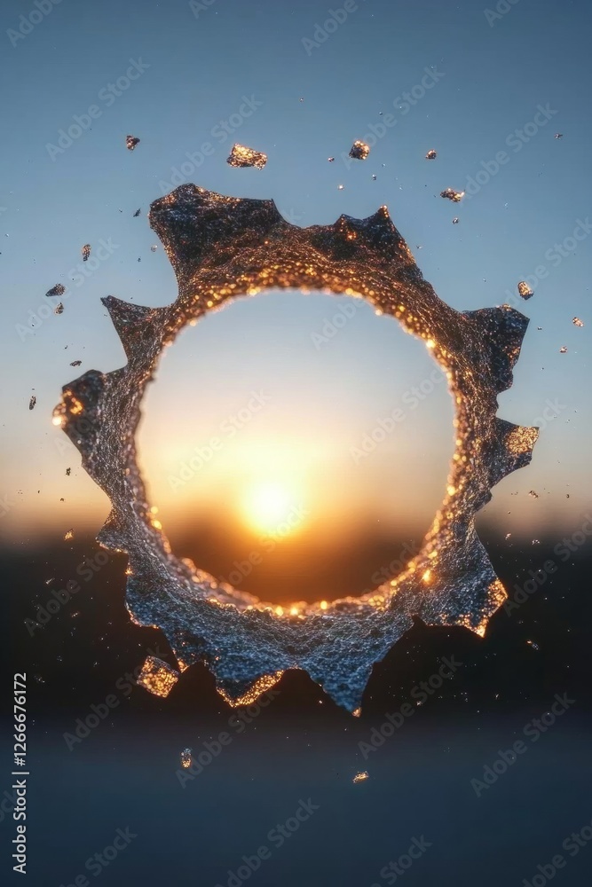 Aufkleber Futuristic Astronomical Visualization Cosmic Energy Burst with Star Field Backdrop - Advanced Space Research Imaging for Modern Scientific Discovery and Educational Content