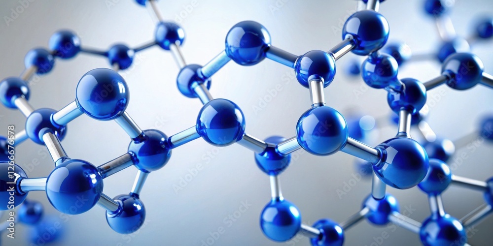 Aufkleber Abstract Representation of Molecular Structure A Detailed 3D Model Showing Interconnected Atoms and Bonds