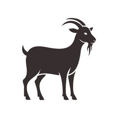 silhouette goat with white background