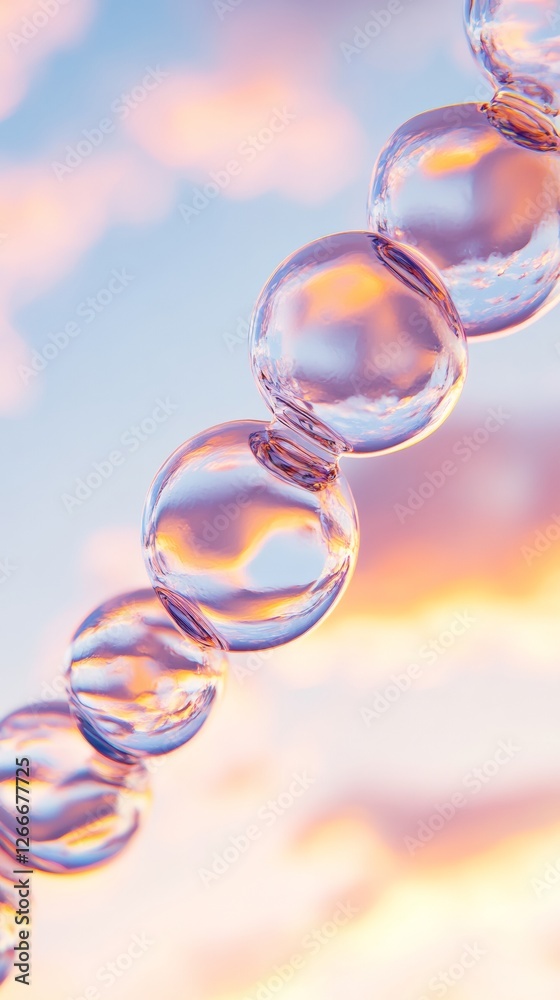 Poster glass biopolymer dna visualization futuristic chromatic beads in scientific interface - cutting-edge