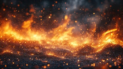 Fototapeta premium A vibrant, artistic representation of flames, featuring elongated,