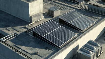 solar power station on top of roof