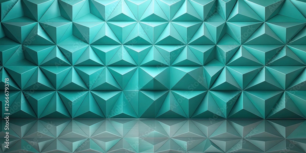 Leinwandbilder abstract teal triangular geometric pattern wall and floor background texture