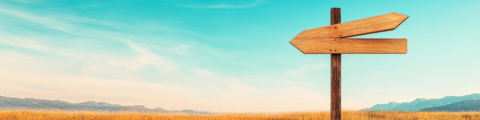 Rustic Wooden Signpost Under Clouded Sky Inspirational Outdoor Display for Motivational Branding and Positive Mindset Promotion in Wellness and Lifestyle Content