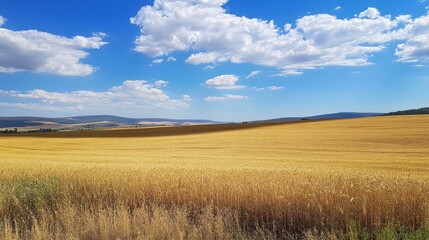 Obraz premium Golden Wheat Field Landscape