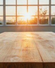 Rustic Wooden Table in Sunlit Conference Room - Collaborative Business Environment and Sustainable Design for Modern Professional Networking and Workplace Dynamics
