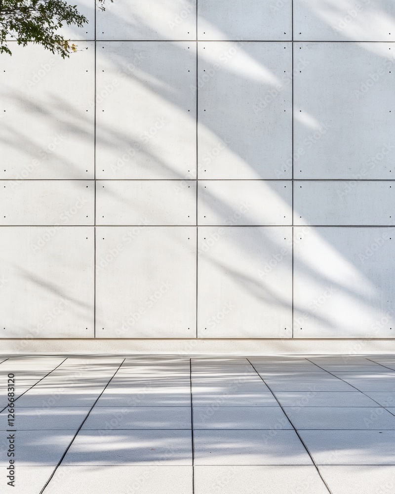 Aufkleber modern minimalist wall and floor design concrete panels with natural light patterns - architectural 