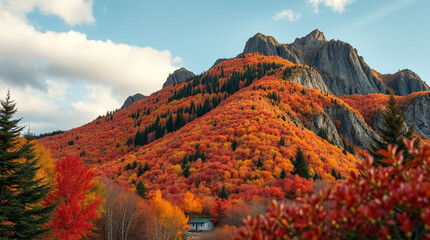  an autumn mountain landscape 