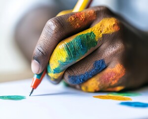 Inclusive Scribble Day Dynamic Colorful Doodles with Adaptive Pens for Creative Wellness in Workplace and Education - Artistic Spring Exploration