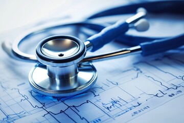 Stethoscope On Electrocardiogram, 