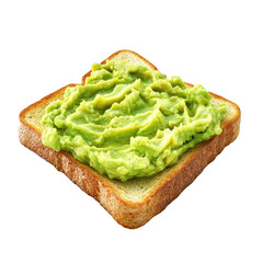 Isolated Slice of Avocado Toast on Grain Bread