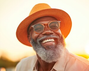 Sunset Serenity Celebrating Black Marriage Day Vibrant African American Couple in Golden Hour Light - Cultural Connection for Community Engagement and Seasonal Marketing