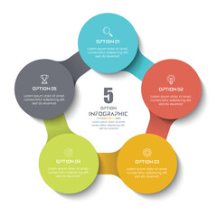 Circle infographic vector illustration with 6 steps, infographic template design. Can be used for process diagrams, presentations, workflows.