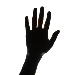 Obraz premium Isolated Silhouette of a Reaching Hand