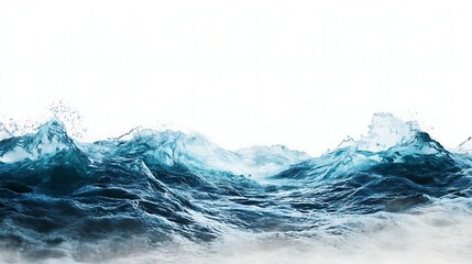 Fototapeta premium Sea wave isolated on white background