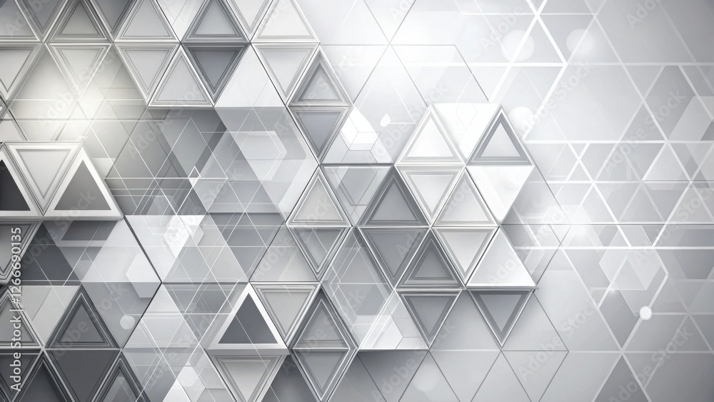 Aufkleber abstract grayscale geometric pattern of triangles and hexagons, creating a sophisticated and modern 