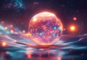 Obraz premium Digital Network Sphere