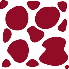 illustration of red circle motif without clear shape on white background. Pattern illustration, paper and fabric pattern