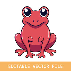 Frog cartoon character isolated on a white background. Vector illustration.