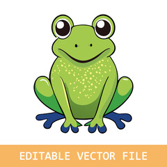Green frog. Abstract frog on white background