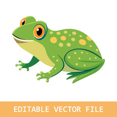 Frog cartoon character isolated on a white background. Vector illustration