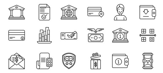 Set of finance and business icons . Editable