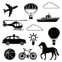 transportation icons set