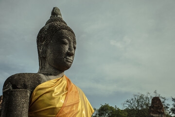 buddha statue at ancient temple Ayutthaya Thailand