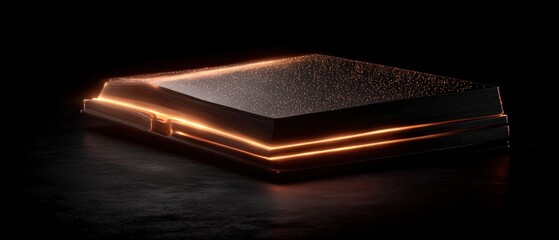 Dark Tech Device Lit by Orange Glow