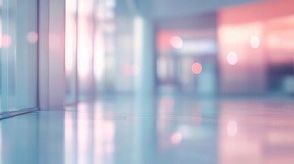 Blurred interior of hospital - abstract medical background.