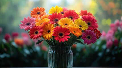 A vibrant arrangement of red salvia flowers and yellow marigolds against a textured white wall.