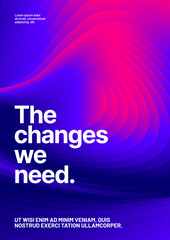 Vibrant poster promote modern changes with magenta graphics. Simple corporate layout template for events, companies or any business related. 