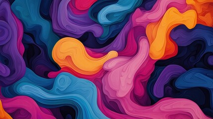 Obraz premium A vibrant, abstract swirl of colors including pink, purple, orange, and blue, creating a dynamic and energetic visual composition.