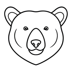 A bear face liner art on white background