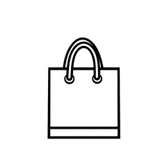 Isolated Basic Black Outline of a Reusable Shopping Bag