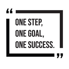 One step, one goal, one success, inspirational design quote, motivational quotes, typography illustration lettering quotes